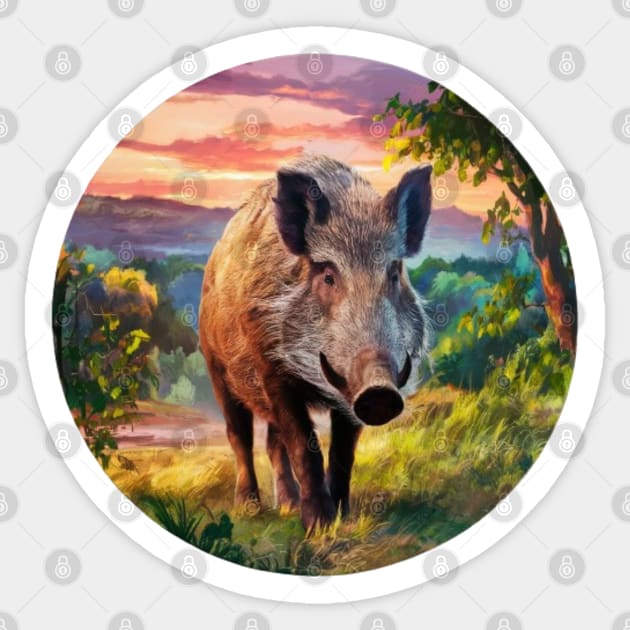 Wild Boar Wildlife Sticker by Wild Catch